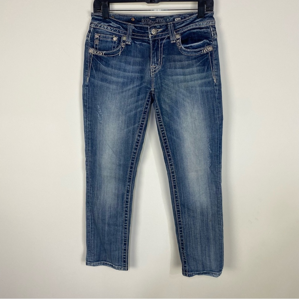 Miss Me Cuffed Capri Jewel Embellished Jeans